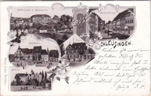 98553 Schleusingen, u.a. Bertholdstraße, Litho, ca. 1895