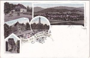 99762 Neustadt/Harz, u.a. Poppenberg-Turm, Farblitho, ca. 1900