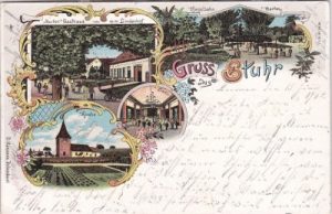 28816 Stuhr, u.a. Marten`s Gasthaus, Farblitho, ca. 1900