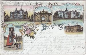 31675 Bückeburg, u.a. Kaserne, Farblitho, ca. 1900