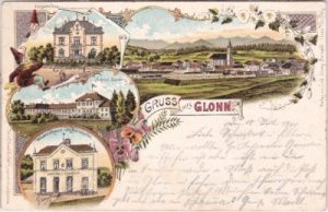 85628 Glonn (Oberbayern), u.a. Warenhaus, Farblitho, ca. 1900