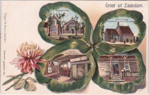 Zaandam (Zaanstad), Kleeblatt-Farblitho, ca. 1900