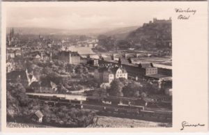 97070 Würzburg, Stadtansicht mit Bahnhof, ca. 1930