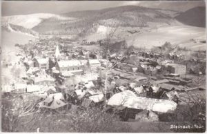 96523 Steinach in Thüringen, Ortsansicht im Winter, ca. 1940