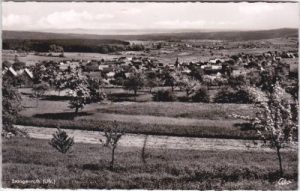 97705 Stangenroth (Burkardroth/Unterfranken), Ortsansicht, ca. 1960