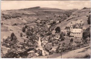 98724 Lauscha (Thüringer Wald), Ortsansicht, ca. 1960