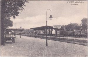 Kreuz/Ostbahn (Krzyz Wielkopolskie), Bahnhof, ca. 1915