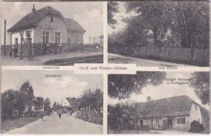 Nieder-Bielau (Penzig/Schlesien), u.a. Bahnhof, ca. 1915