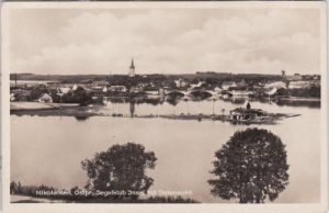 Nikolaiken in Ostpreußen, Segelklub-Insel, Ortsansicht, ca. 1930