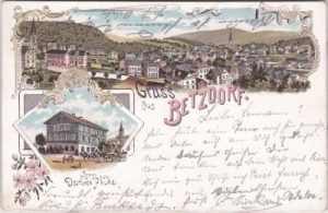 57518 Betzdorf (Sieg), Hotel Zum deutschen Hause, Farblitho, ca. 1895