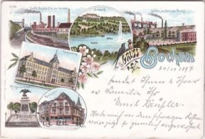 44787 Bochum, u.a. Zeche Constantin, Farblitho, ca. 1895