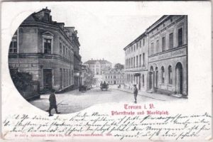 08233 Treuen im Vogtland, Pfarrstraße, Litho, ca. 1900