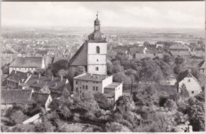 06268 Querfurt, Ortsansicht, Kirche, ca. 1965