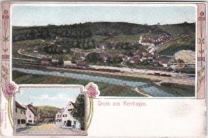 89134 Herrlingen (Blaustein), Bahnhof, Strasse, ca. 1905