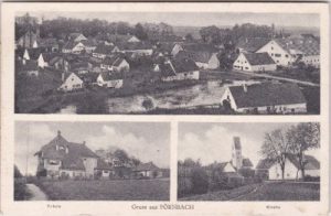 85309 Pörnbach, u.a. Ortsansicht, Schule, ca. 1915