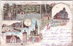 14943 Luckenwalde, u.a. Bahnhof, Farblitho, ca. 1895