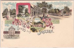 15806 Zossen, u.a. Marktplatz, Farblitho, ca. 1895