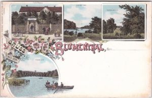 15345 Blumenthal (Prötzel), u.a. Forsthaus, Farblitho, ca. 1895