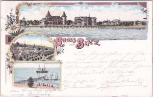 18609 Binz auf Rügen, u.a. Wilhelmstrasse, Farblitho, ca. 1900