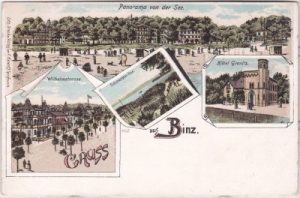 18609 Binz auf Rügen, u.a. Wilhelmstrasse, Farblitho, ca. 1900