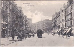 30159 Hannover, Bahnhofstraße, Straßenbahn, ca. 1905