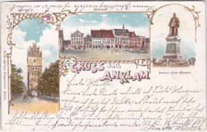 17389 Anklam, u.a. Marktplatz, Farblitho, ca. 1895