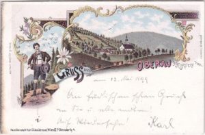 Oberau (Wildschönau/Tirol), Farblitho, ca. 1895