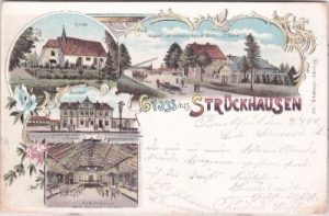 26939 Strückhausen (Ovelgönne), u.a. Bahnhof, Farblitho, ca. 1895