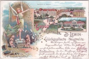 17235 Neustrelitz, Lewin Glückscollecte, Farblitho, ca. 1900