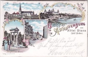 63739 Aschaffenburg, Hotel Diana, Farblitho, ca. 1895