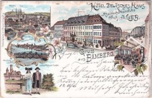 96047 Bamberg, Hotel Deutsches Haus, Farblitho, ca. 1895