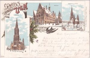 89073 Ulm an der Donau, Winterlitho, Farblitho, ca. 1895