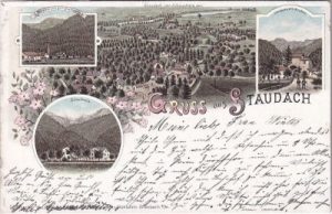 83224 Staudach (Staudach-Egerndach), Schulhaus, Farblitho, ca. 1895