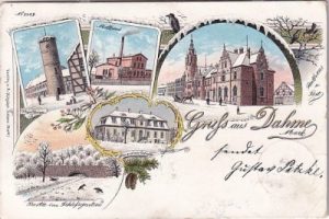 15936 Dahme/Mark, u.a. Molkerei, Winterlitho, Farblitho, ca. 1895