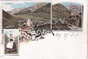 Landeck (Tirol), Farblitho, ca. 1895