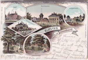 27749 Delmenhorst, u.a. Langestrasse, Farblitho, ca. 1895
