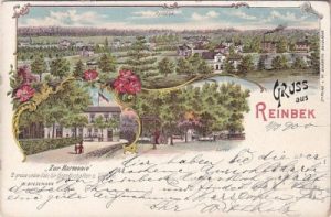 21465 Reinbek, Gasthaus Zur Harmonie, Farblitho, ca. 1900