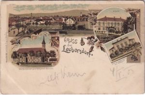 Leobersdorf, Fabrik Restauration, Farblitho, ca. 1900