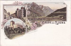 Lienz (Osttirol), u.a. Stadtplatz, Farblitho, ca. 1900