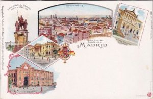 Madrid, u.a. Abgeordnetenhaus, Farblitho, ca. 1900