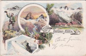 Mayrhofen-Ginzling, Berliner Hütte Herbergsalm, Farblitho, ca. 1895
