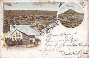 79771 Geißlingen (Klettgau), u.a. Gasthaus, Farblitho, ca. 1895