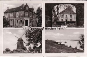 47495 Eversael (Rheinberg-Budberg), u.a. Schützenhaus, ca. 1960