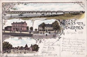 39590 Hämerten (Tangermünde), u.a. Bahnhof, Farblitho, ca. 1895