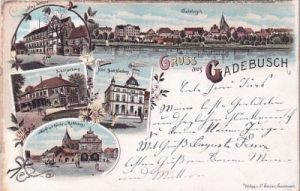 19205 Gadebusch, u.a. Schützenhaus, Farblitho, ca. 1895