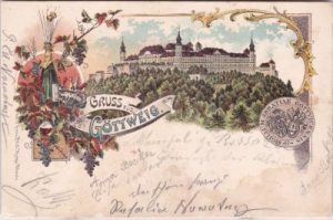 Furth bei Göttweig, Benediktinerkloster, Farblitho, ca. 1900