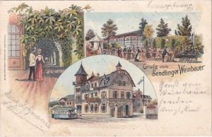 81369 München-Sendling, Sendlinger Weinbauer, Farblitho, ca. 1900