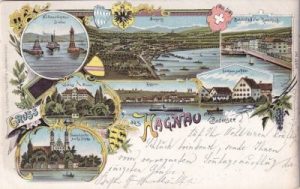 88709 Hagnau am Bodensee, u.a. Bahnhof, ca. 1901
