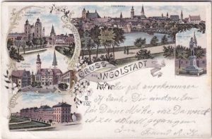 85049 Ingolstadt, u.a. Friedrichskaserne, Farblitho, ca. 1895