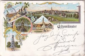 85250 Altomünster, u.a. Marktplatz, Farblitho, ca. 1900